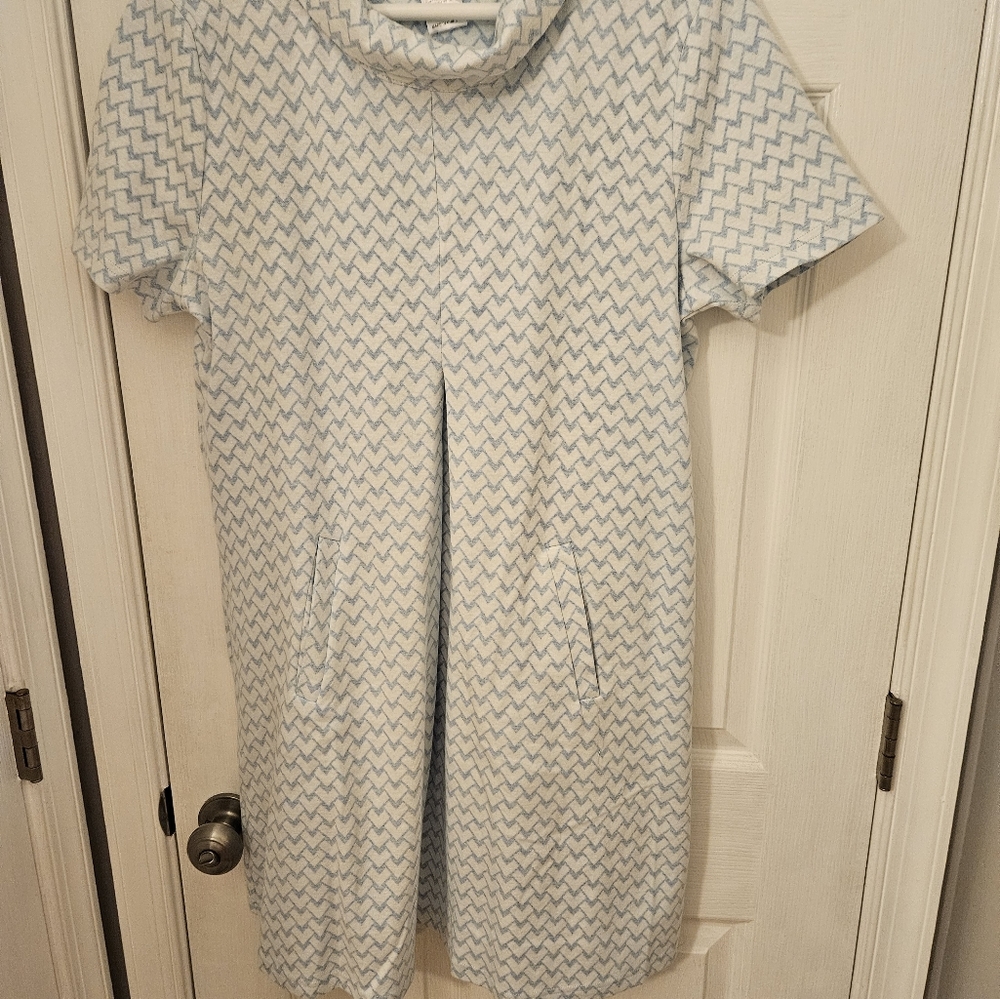 Xl, Top It Off, Dress Light Blue/White
